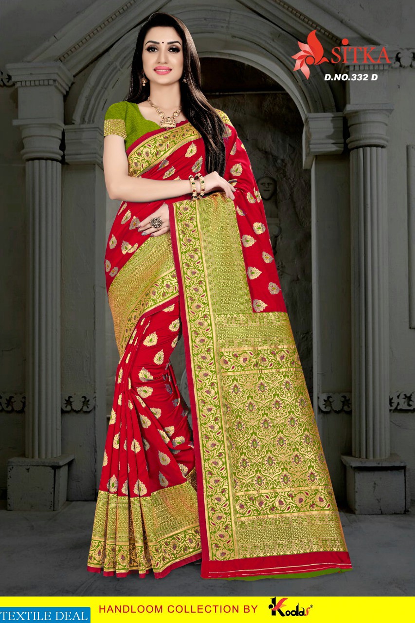 Sitka Kopiko-332 Wholesale Handloom Silk Saree Blouse