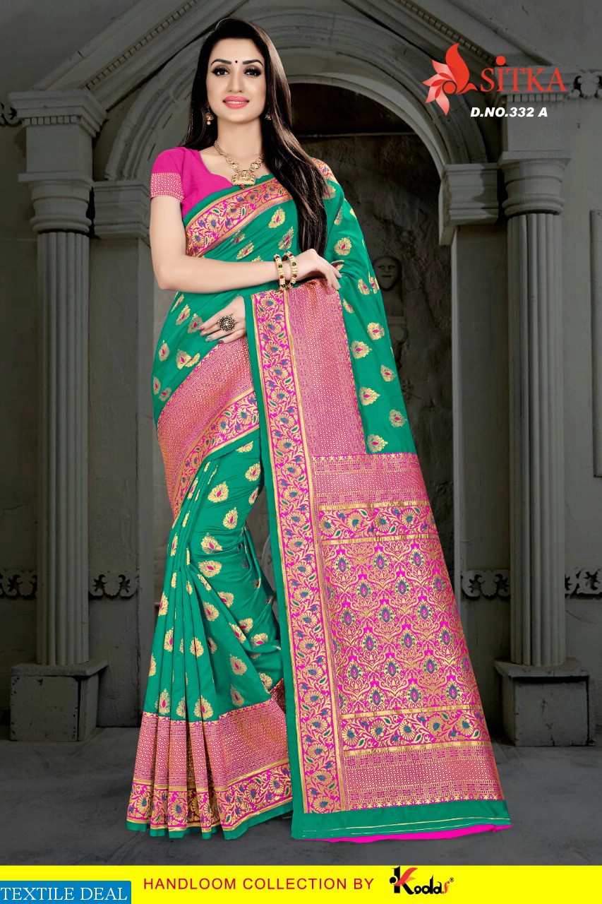 Sitka Kopiko-332 Wholesale Handloom Silk Saree Blouse