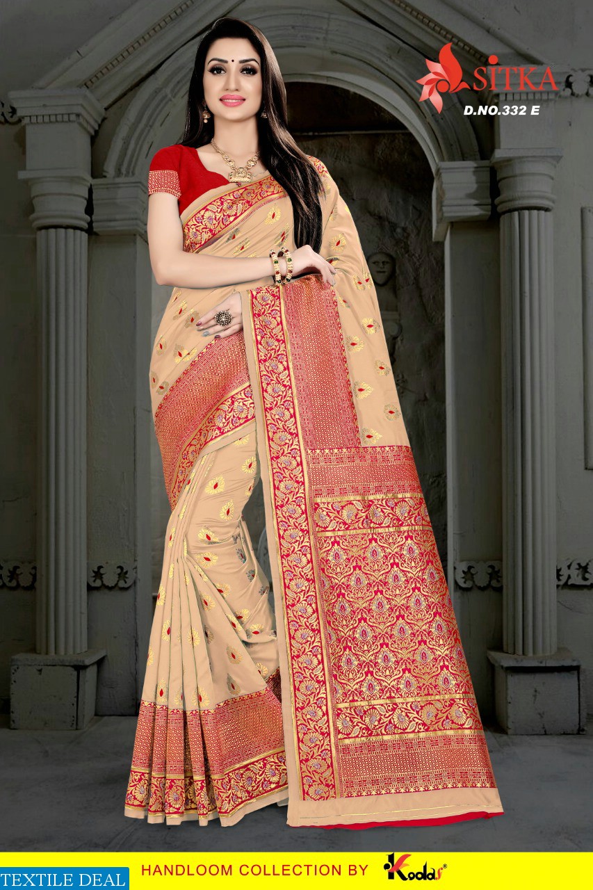 Sitka Kopiko-332 Wholesale Handloom Silk Saree Blouse