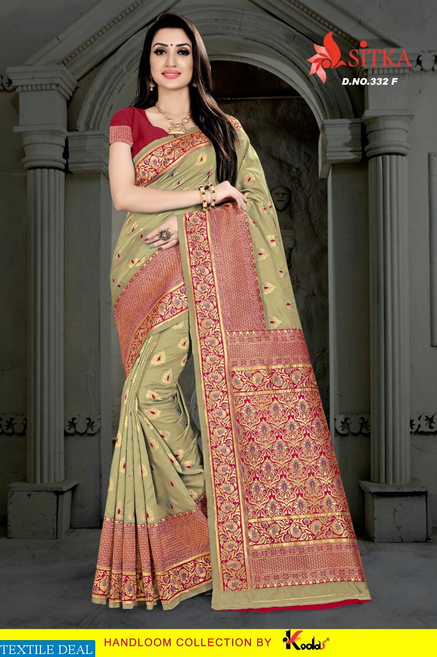 Sitka Kopiko-332 Wholesale Handloom Silk Saree Blouse