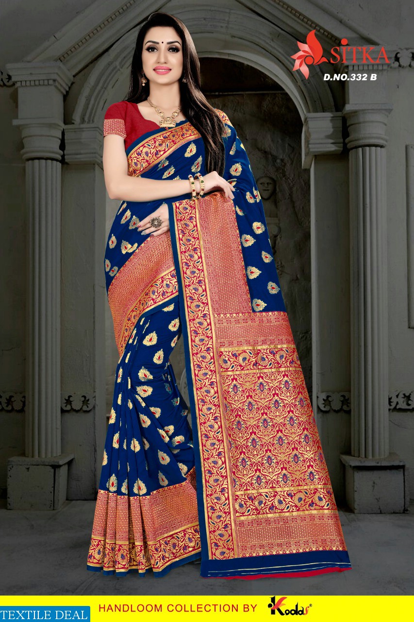 Sitka Kopiko-332 Wholesale Handloom Silk Saree Blouse