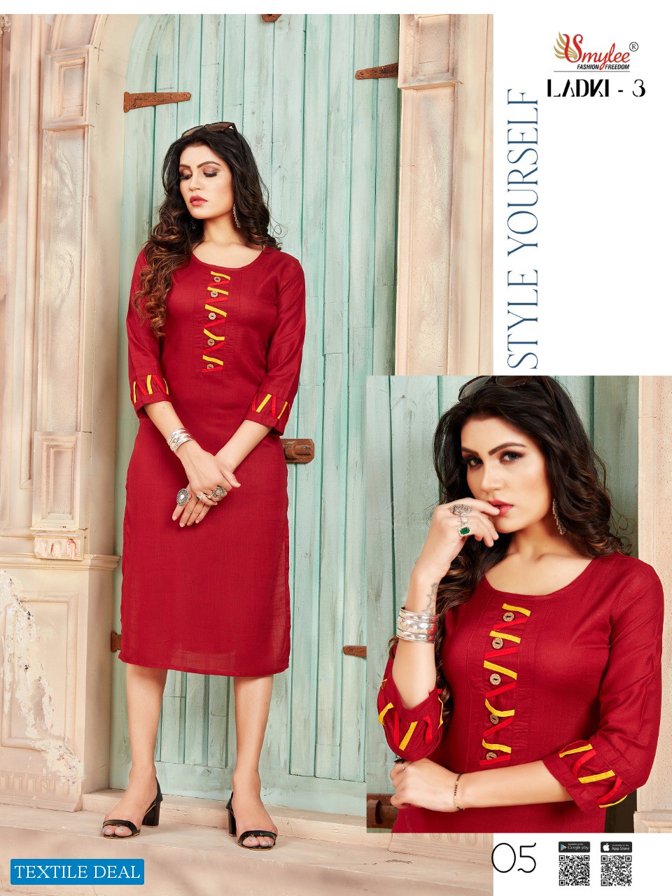 Smylee Ladki Vol-3 Wholesale Reyon Kurtis