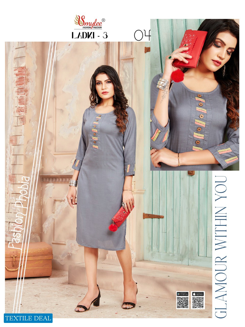 Smylee Ladki Vol-3 Wholesale Reyon Kurtis
