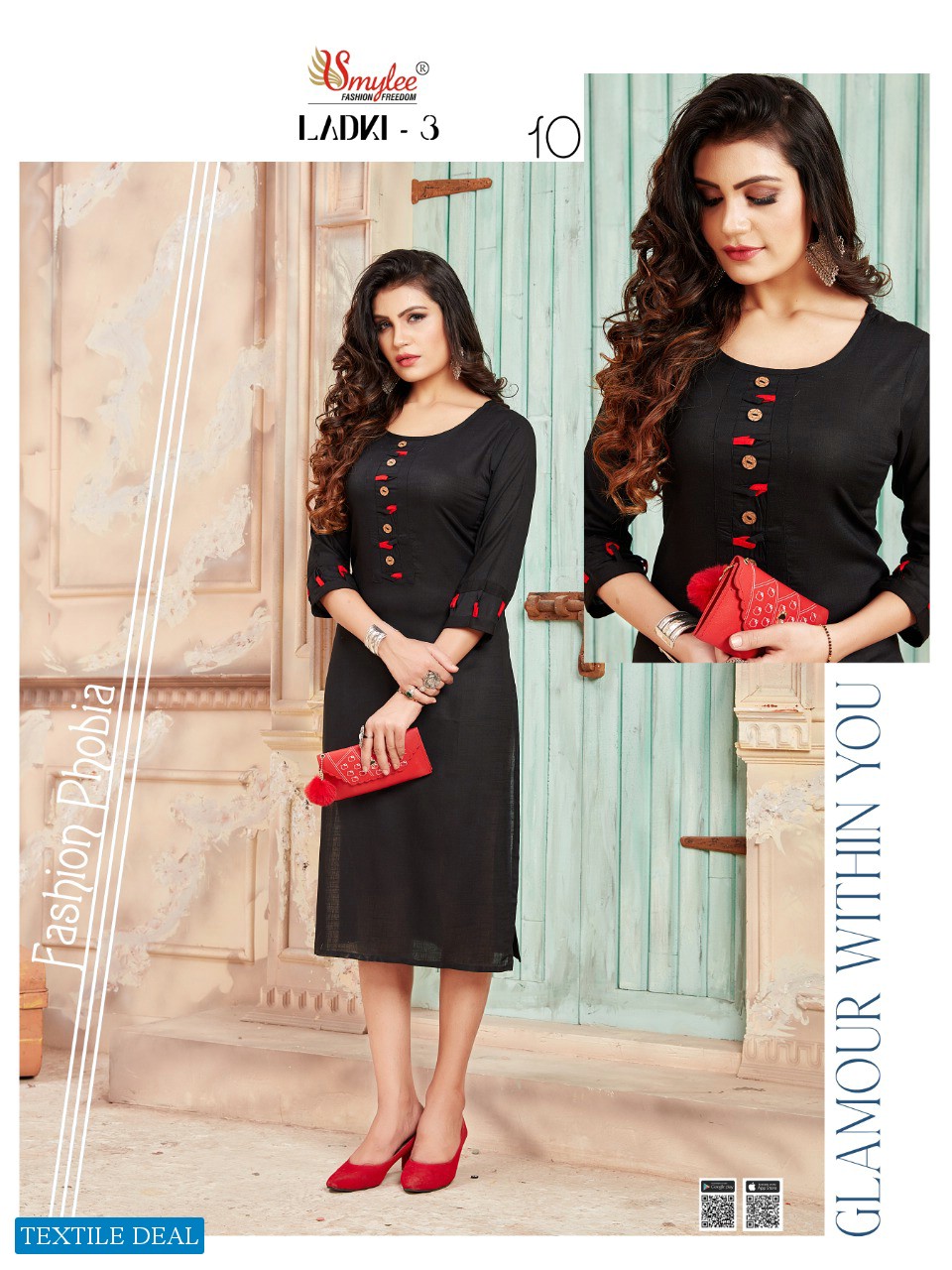 Smylee Ladki Vol-3 Wholesale Reyon Kurtis