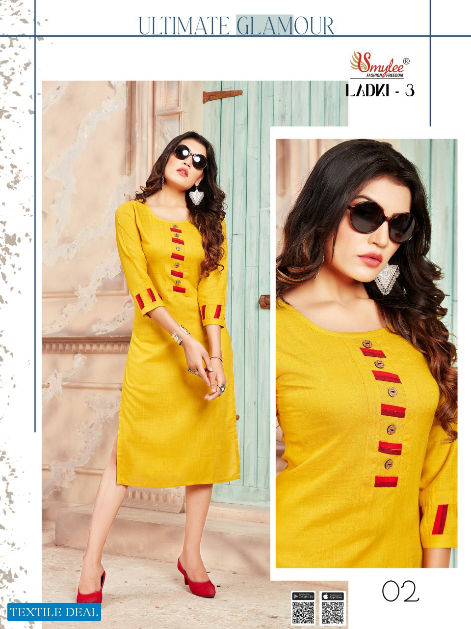 Smylee Ladki Vol-3 Wholesale Reyon Kurtis