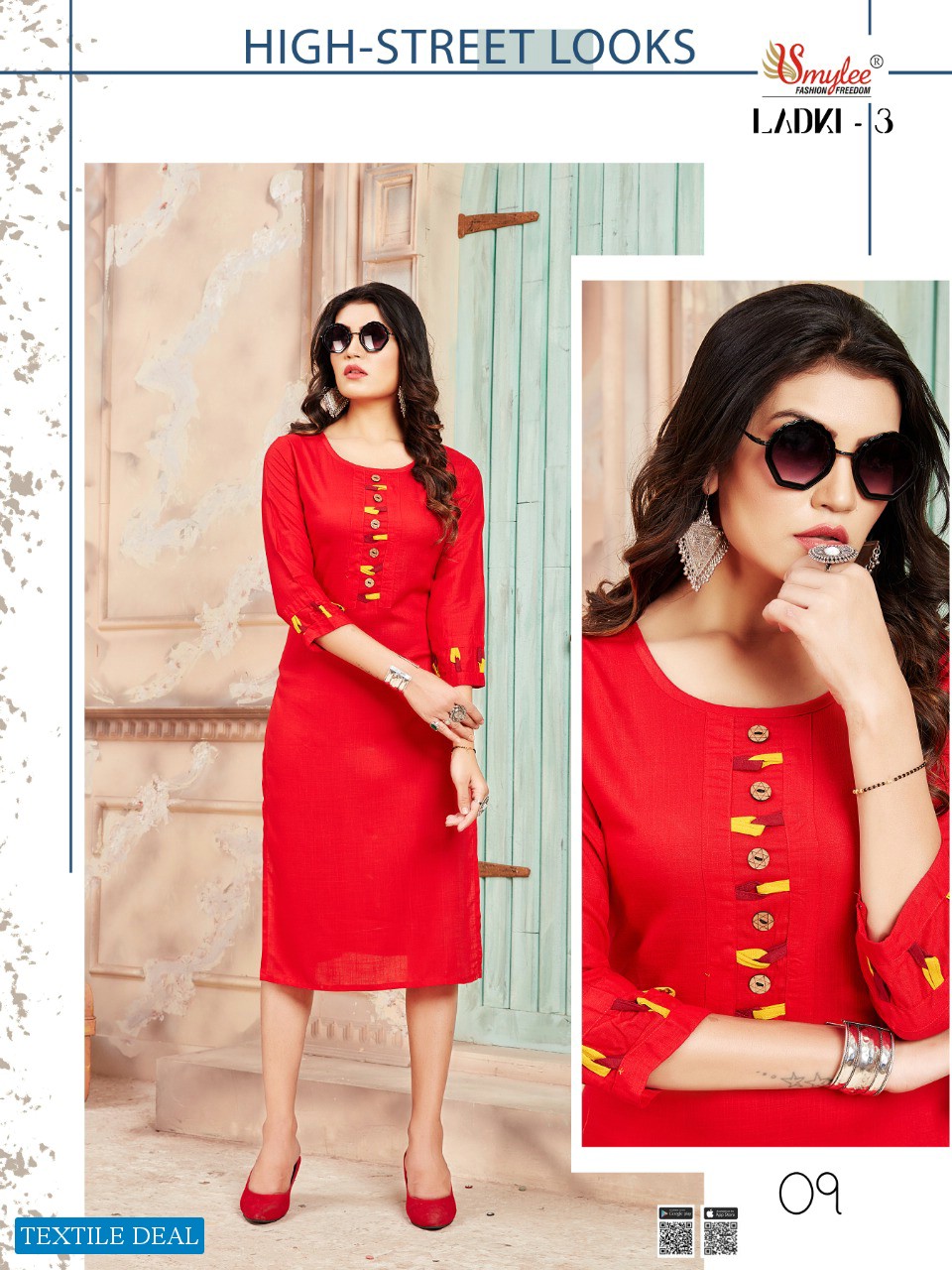 Smylee Ladki Vol-3 Wholesale Reyon Kurtis