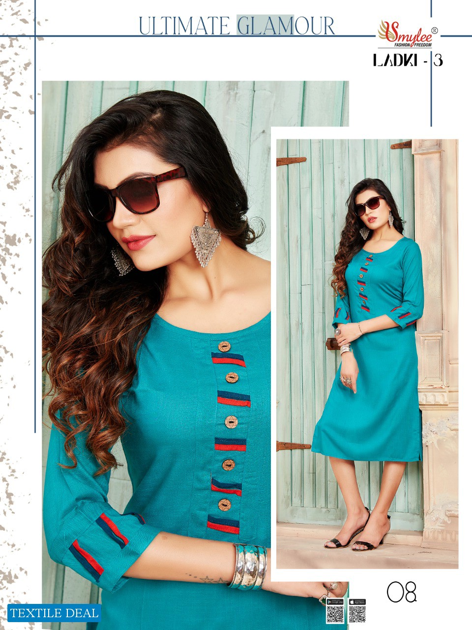 Smylee Ladki Vol-3 Wholesale Reyon Kurtis