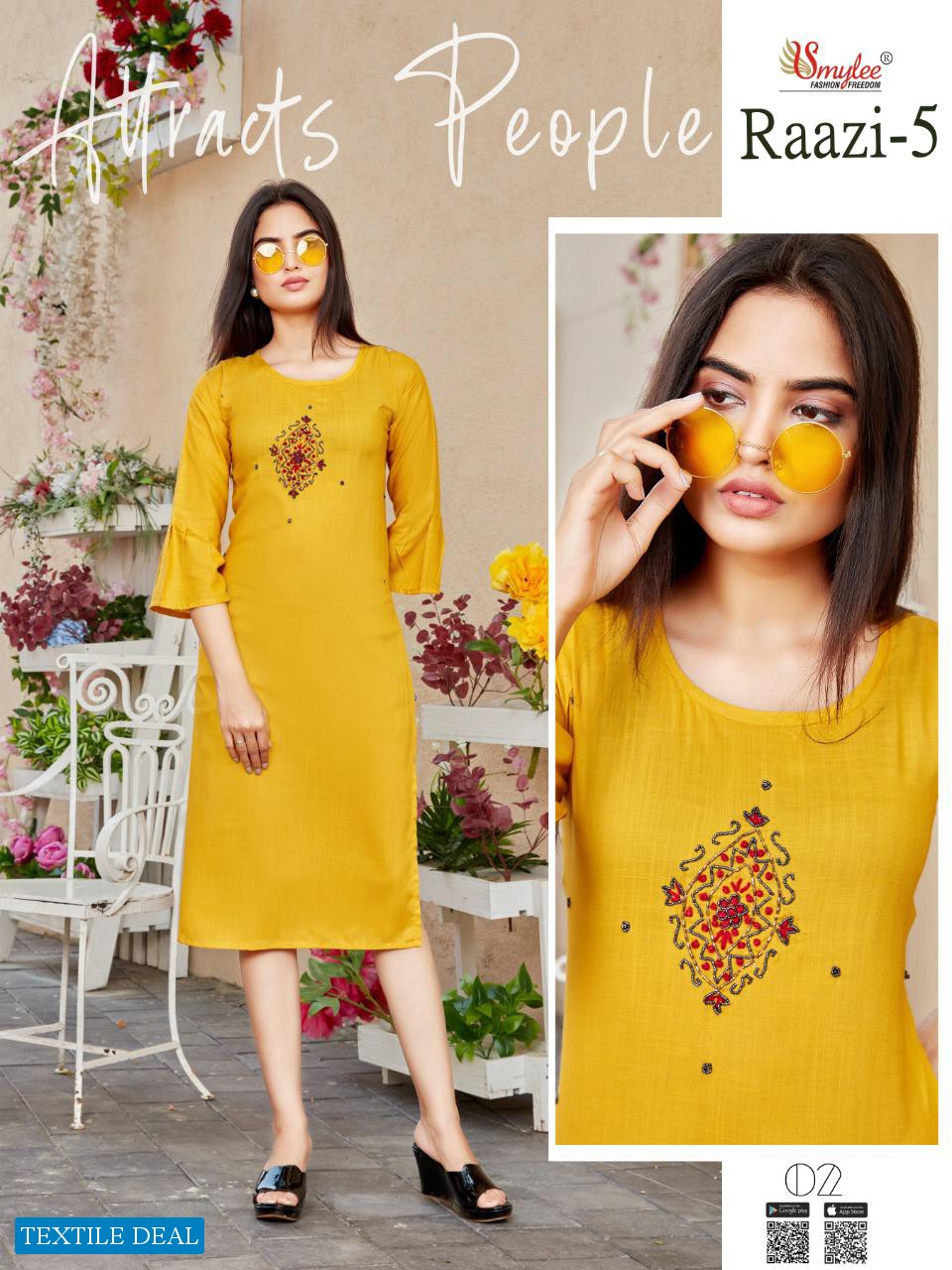Smylee Raazi Vol-5 Wholesale Long Kurtis Catalog