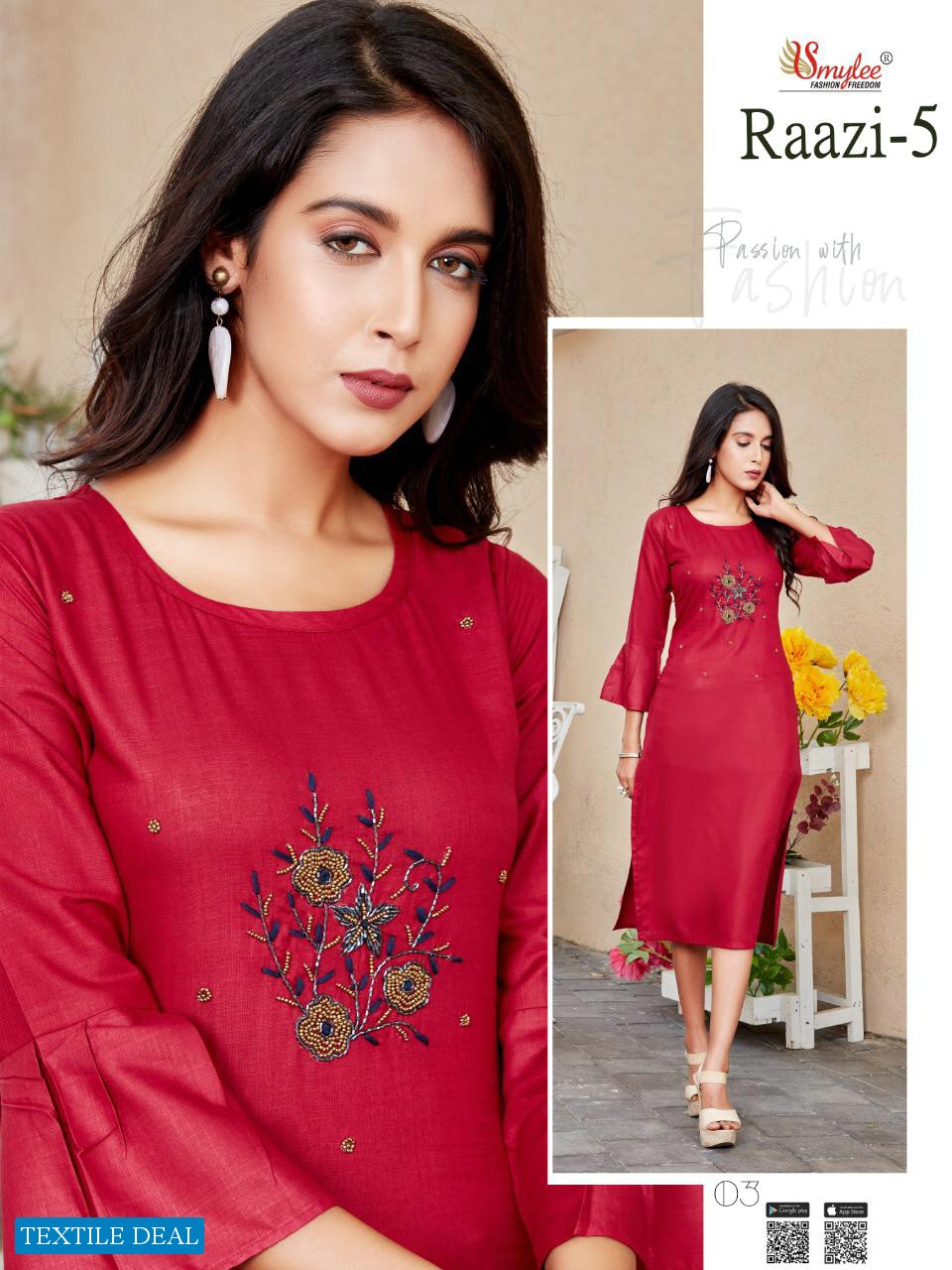 Smylee Raazi Vol-5 Wholesale Long Kurtis Catalog