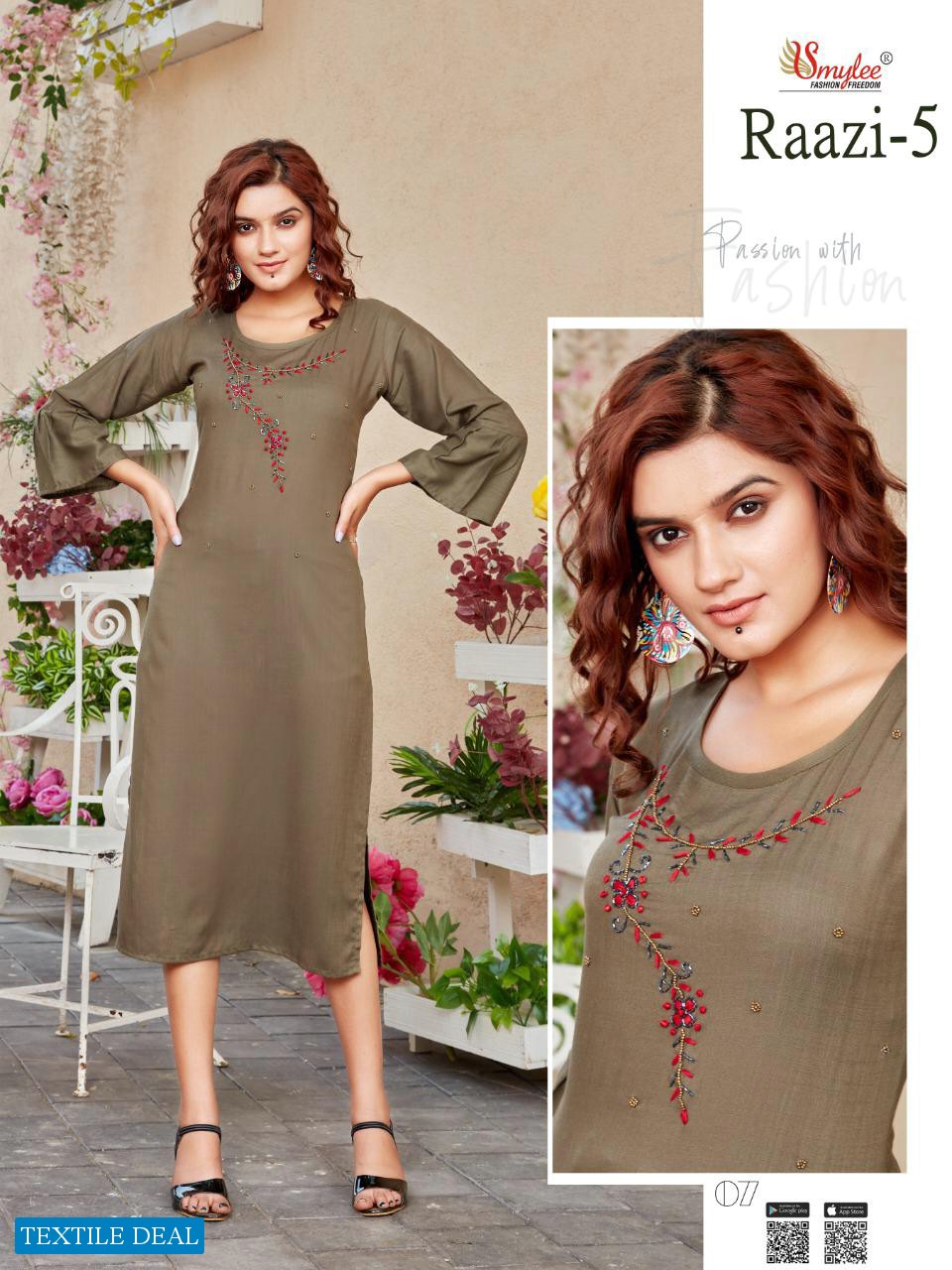 Smylee Raazi Vol-5 Wholesale Long Kurtis Catalog