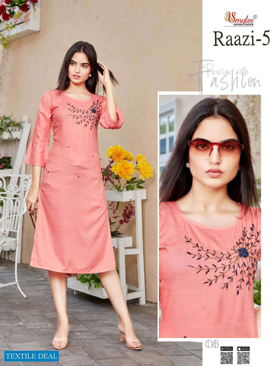 Smylee Raazi Vol-5 Wholesale Long Kurtis Catalog