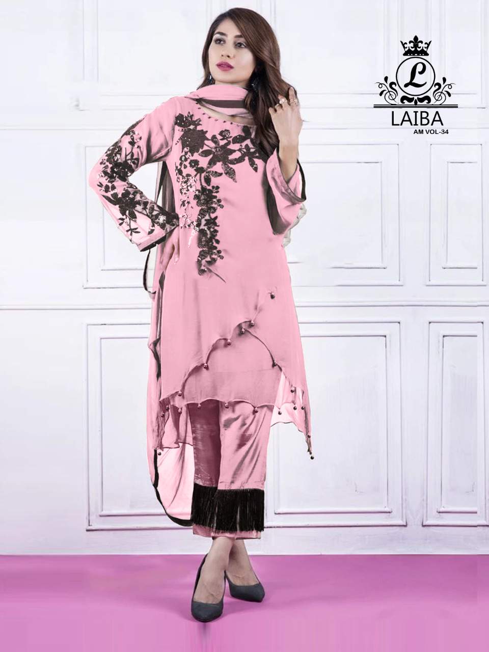 Sophisticated pret Pink colour Collection wholesale in india