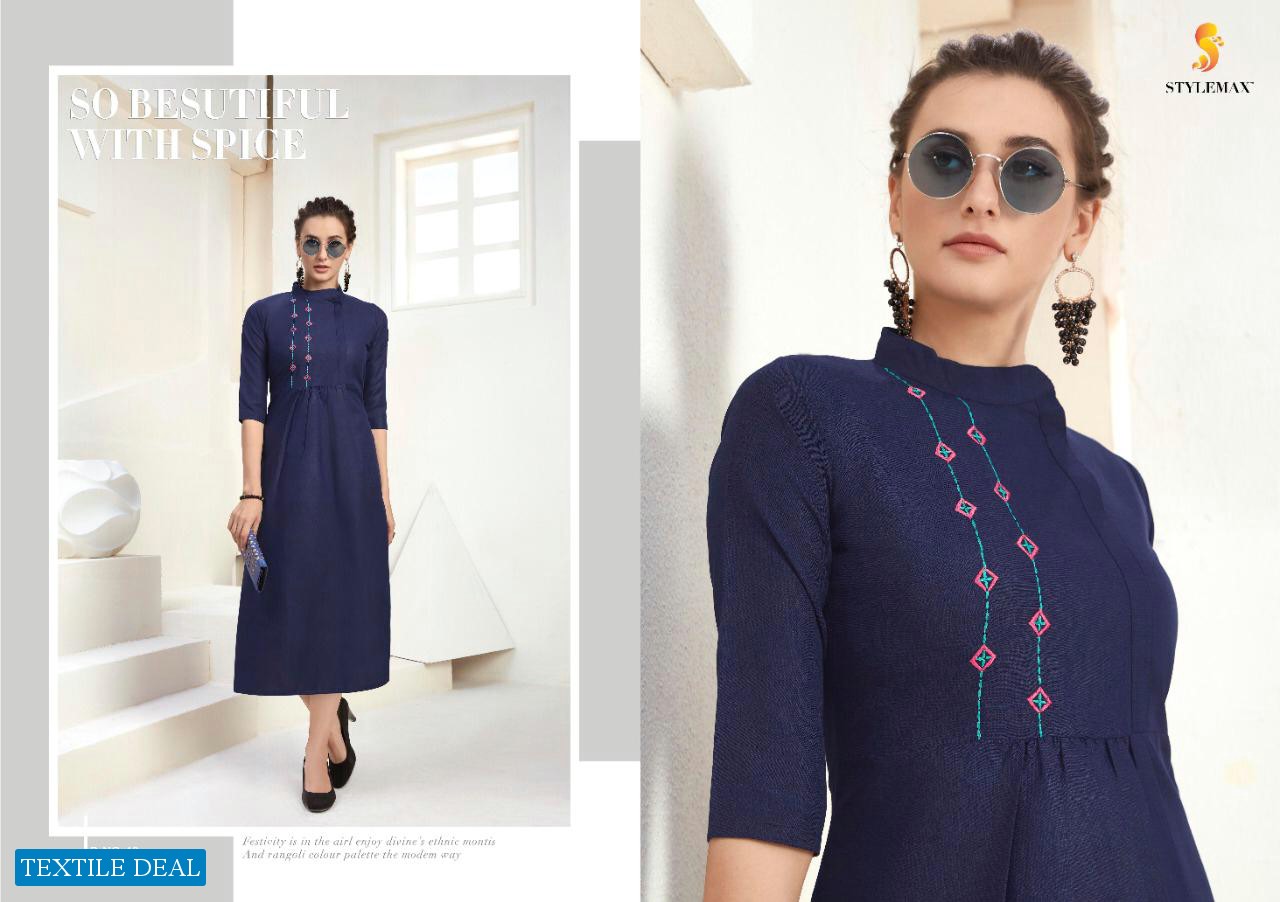 Stylemax Calista Nx Wholesale Embroidery Work Kurtis
