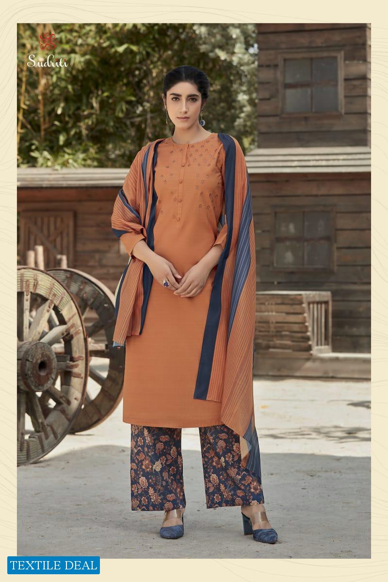 Sudriti Melissa Wholesale Cambric Embroidery Dress Material