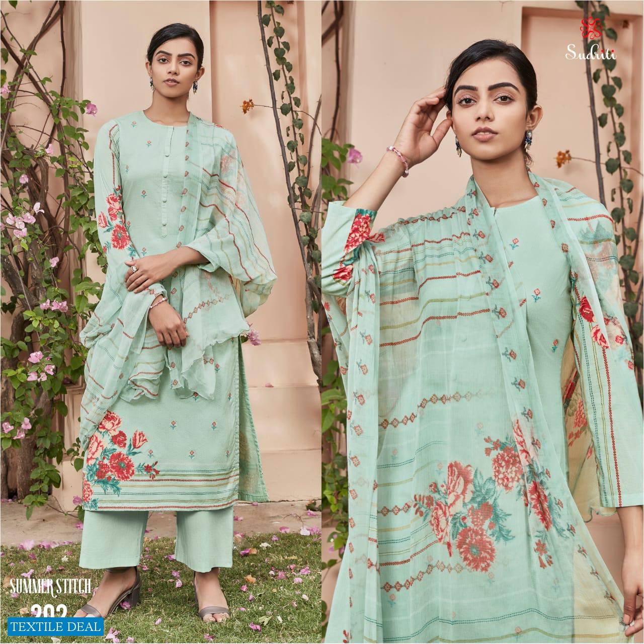 Sudriti Summer Stitch Wholesale Cambric Comb Digital Salwar Kameez