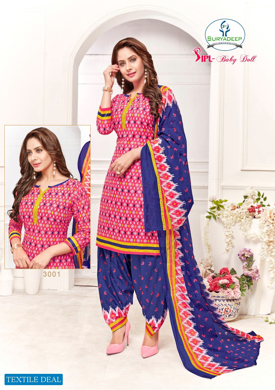 Suryadeep Ipl Baby Doll Vol-3 Wholesale Pure Designer Cotton Printed Dress Material