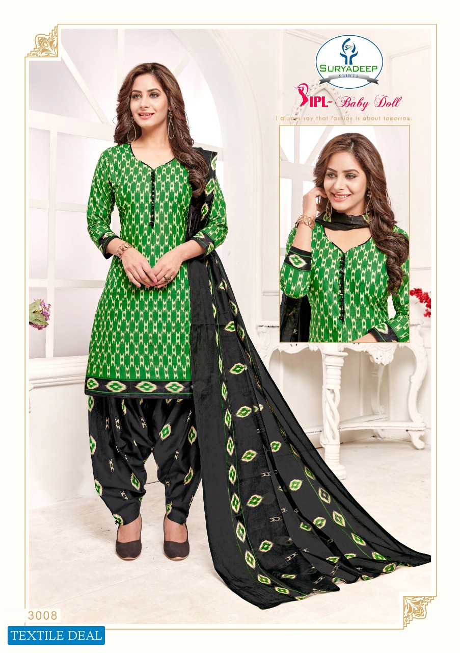 Suryadeep Ipl Baby Doll Vol-3 Wholesale Pure Designer Cotton Printed Dress Material