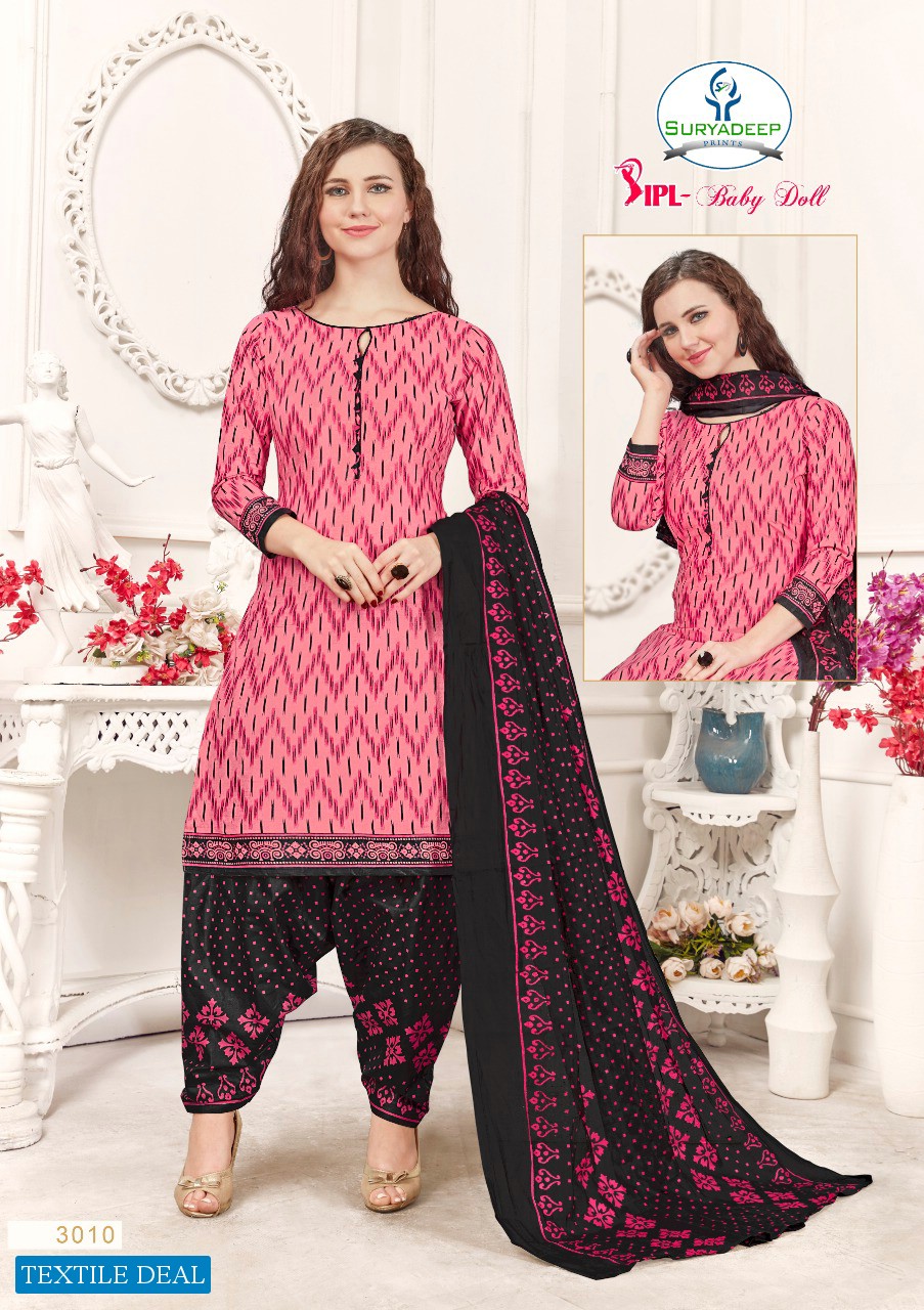 Suryadeep Ipl Baby Doll Vol-3 Wholesale Pure Designer Cotton Printed Dress Material