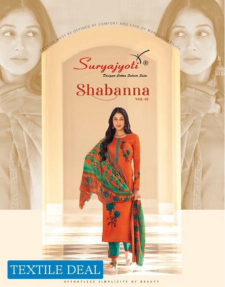 Suryajyoti Shabanna Vol-1 Wholesale Formal Dress Material