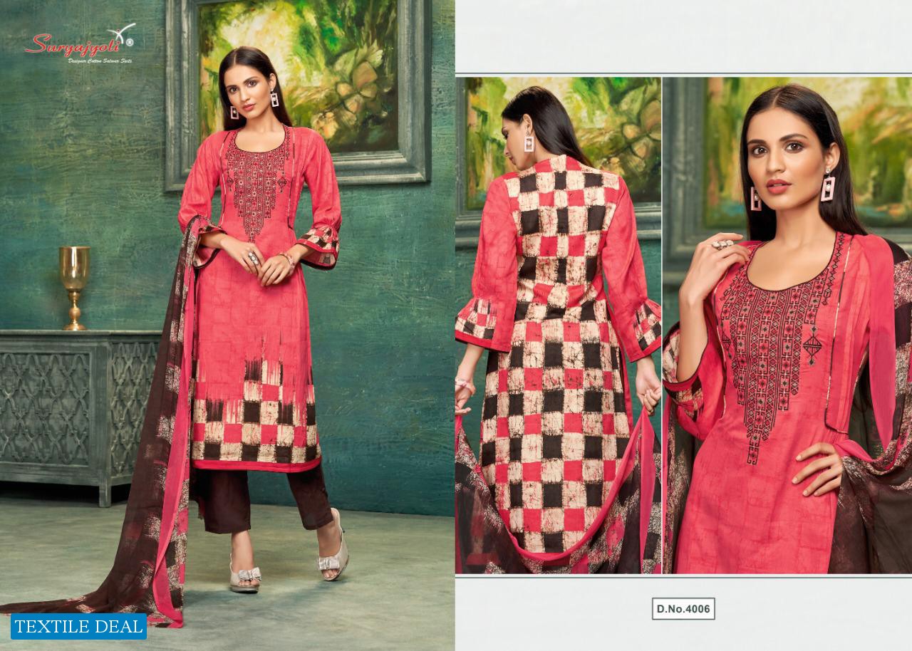Suryajyoti Ziva Vol-4 Wholesale Cotton Satin Dress Material