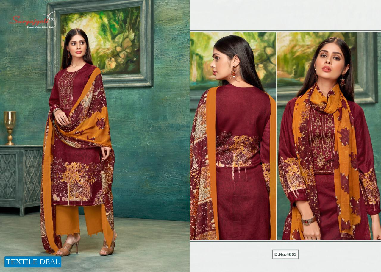 Suryajyoti Ziva Vol-4 Wholesale Cotton Satin Dress Material
