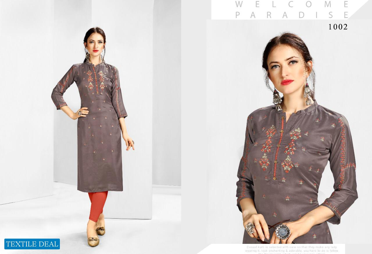 Sweety Kashmiri Silk Fabrics Long Kurtis