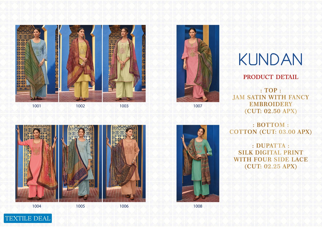 Sweety Kundan Wholesale Shopping Jam Satin With Embroidery Dress Material