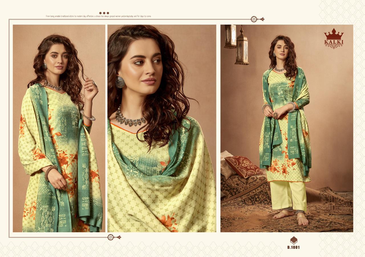 TABRIZ BY KALKI PASHMINA DIGITAL PRINTED DRESS MATERIALS SELLER