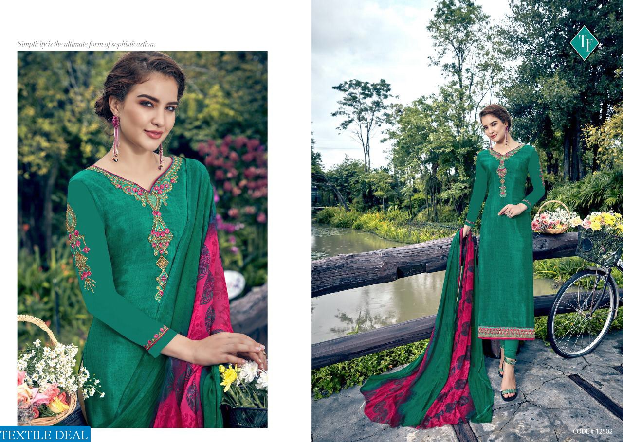 TANISHK FASHION ROYAL SILK VOL 8 PURE FRENCH PRINT CRAPE WORK SALWAR SUIT COLLECTION