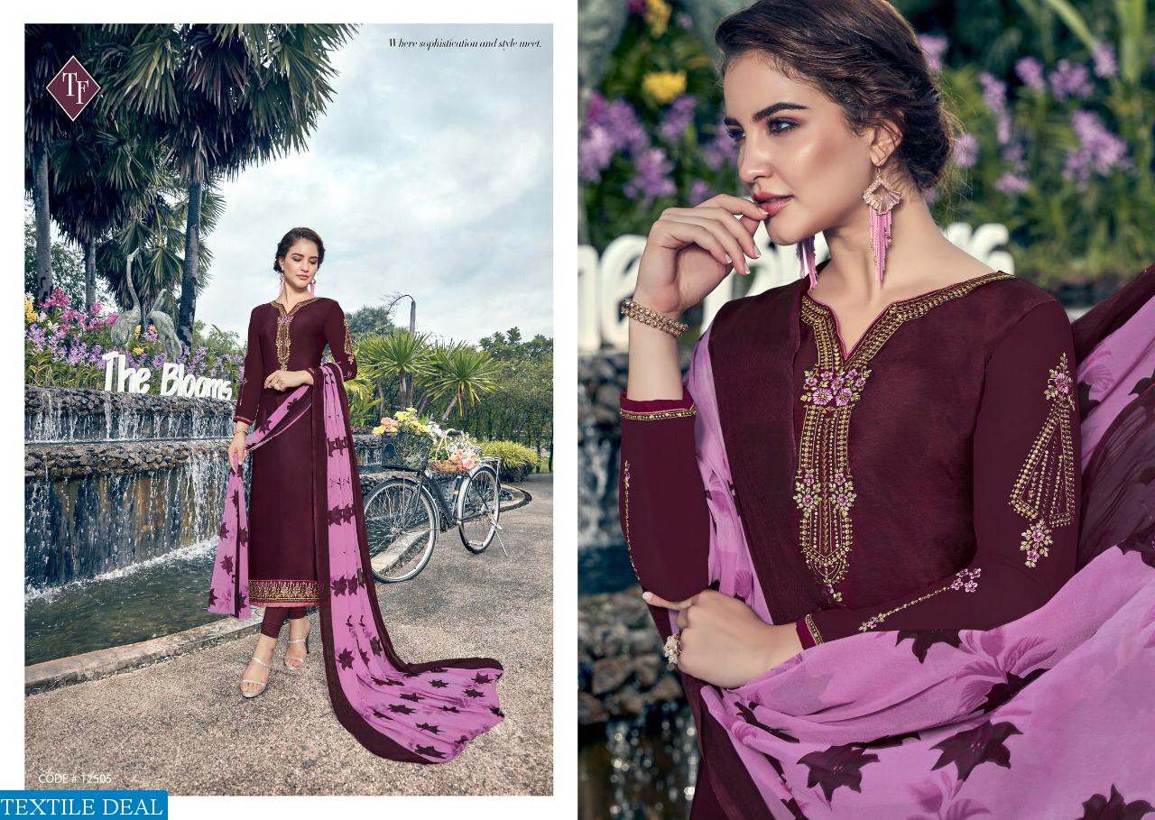 TANISHK FASHION ROYAL SILK VOL 8 PURE FRENCH PRINT CRAPE WORK SALWAR SUIT COLLECTION