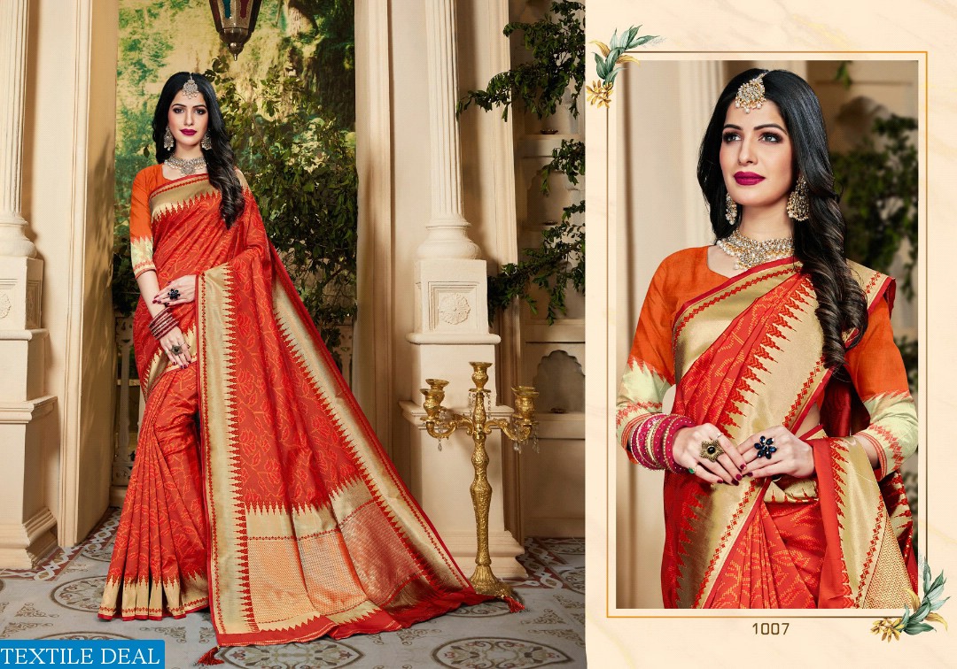 TARUN KANGNA FEMINA SILK RICH PALLU INDIAN LADIES WEAR SAREE TRADER IN SURAT MARKET