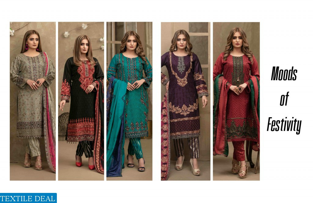 TAWAKKAL FESTIVE EID FANCY EMBROIDERD LAWN SEMI-STICH COLLECTION