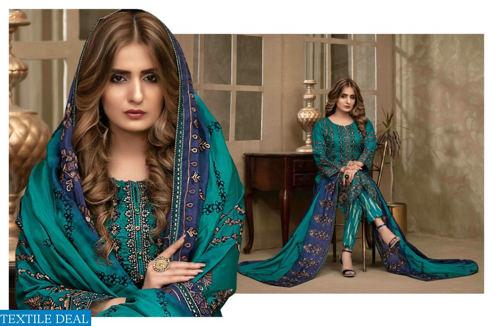 TAWAKKAL FESTIVE EID FANCY EMBROIDERD LAWN SEMI-STICH COLLECTION