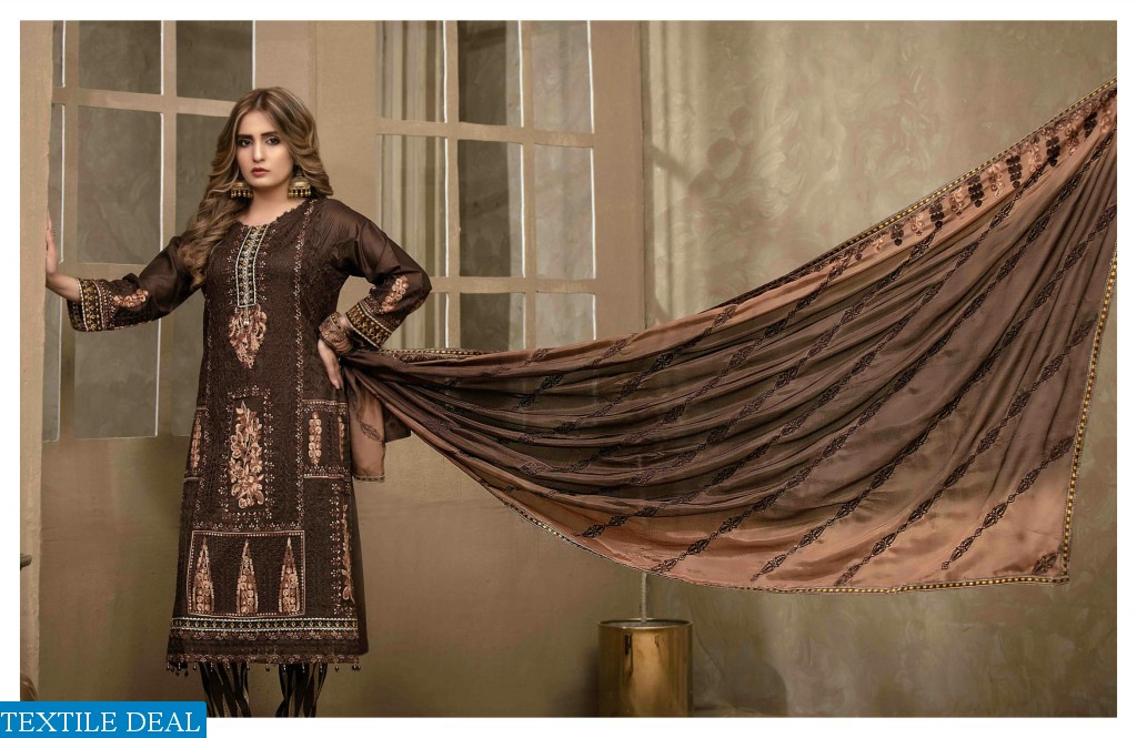 TAWAKKAL FESTIVE EID FANCY EMBROIDERD LAWN SEMI-STICH COLLECTION