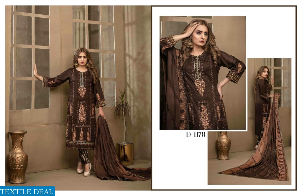 TAWAKKAL FESTIVE EID FANCY EMBROIDERD LAWN SEMI-STICH COLLECTION