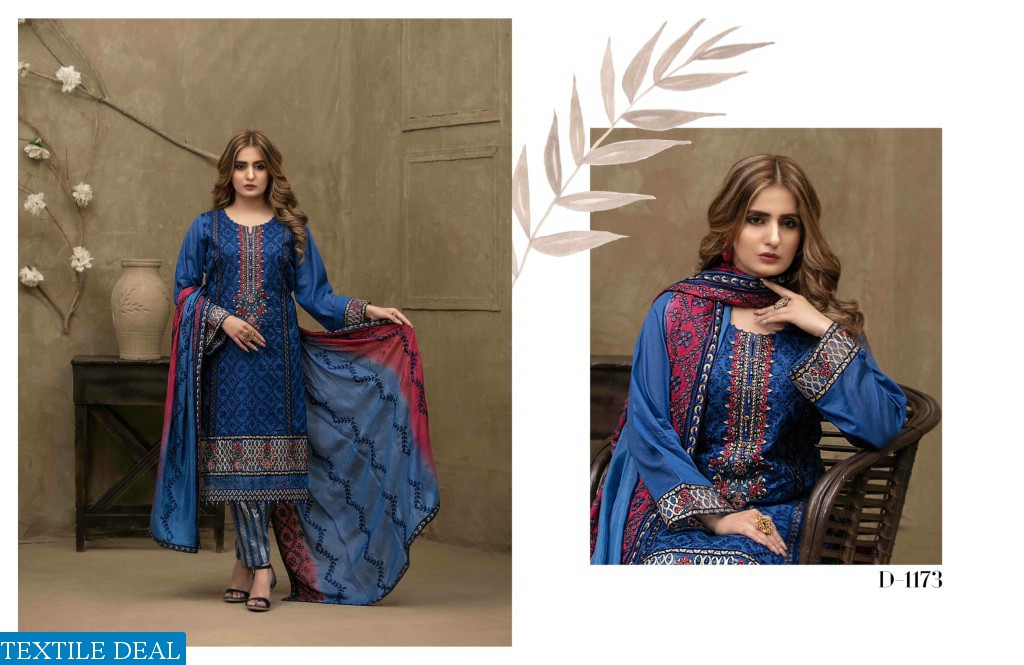 TAWAKKAL FESTIVE EID FANCY EMBROIDERD LAWN SEMI-STICH COLLECTION