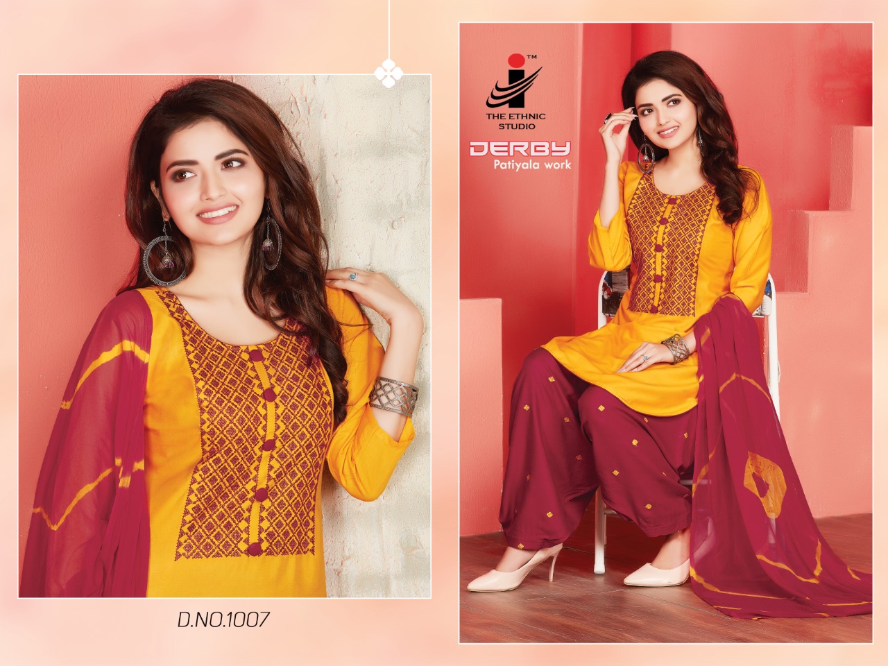 THE ETHNIC STUDIO DERBY RAYON READY MADE PATIYALA SALWAR KAMEEZ