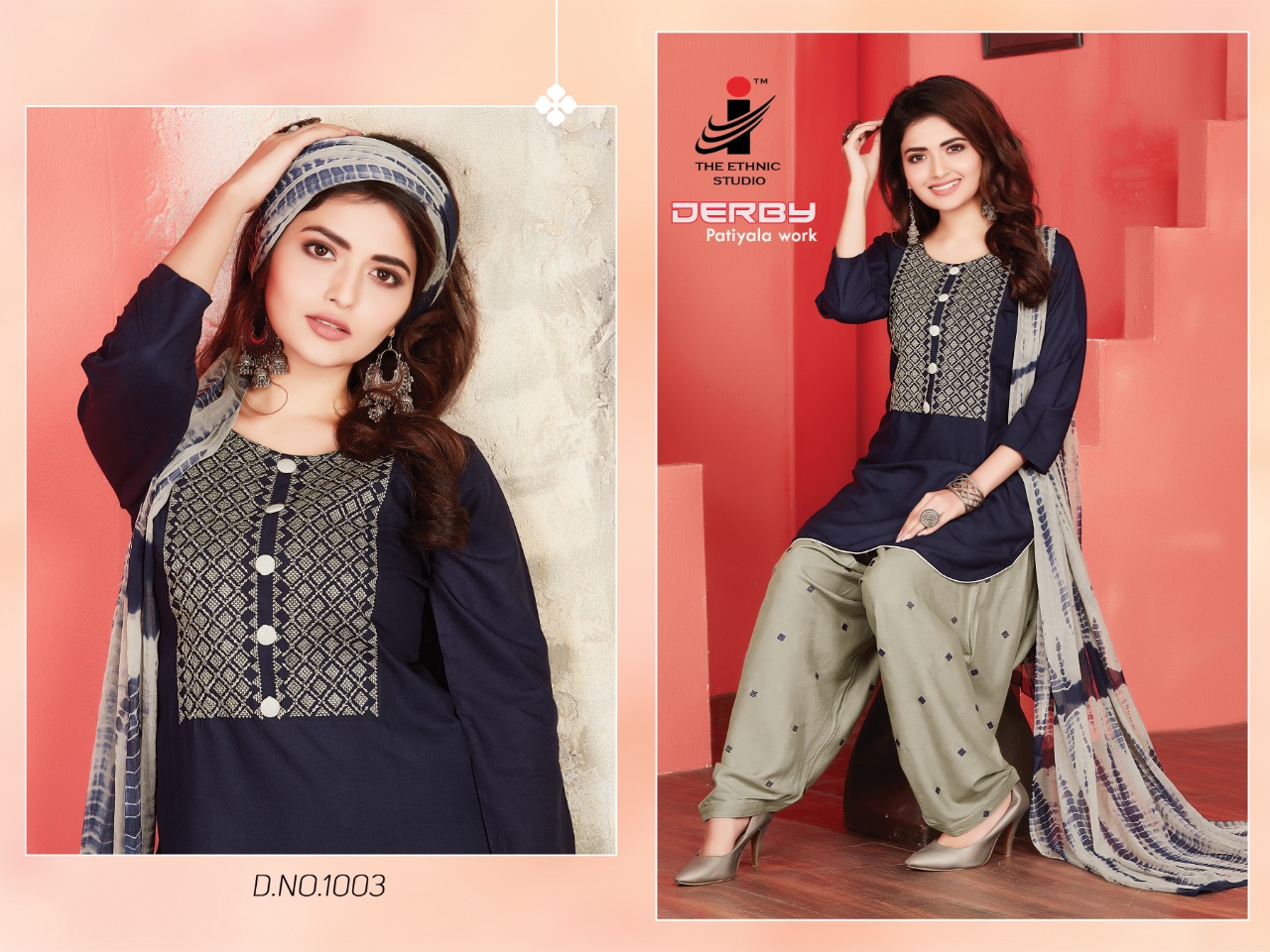 THE ETHNIC STUDIO DERBY RAYON READY MADE PATIYALA SALWAR KAMEEZ