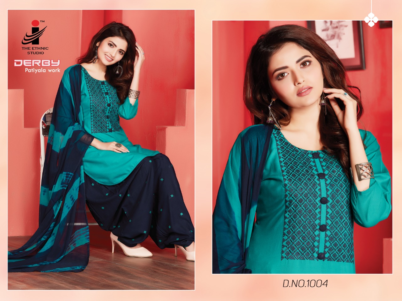 THE ETHNIC STUDIO DERBY RAYON READY MADE PATIYALA SALWAR KAMEEZ