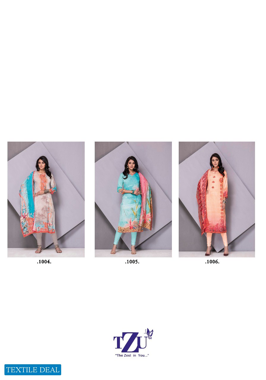 TZU Pretty Wholesale Digital Style print Top With Stole Dupatta Catalog