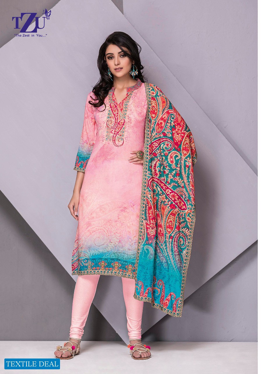 TZU Pretty Wholesale Digital Style print Top With Stole Dupatta Catalog