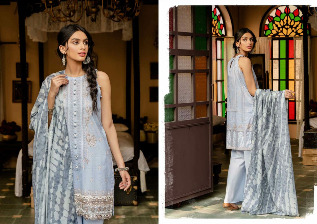 Tabeer Cross Stitch Unstitched Premium Lawn Collection 2021