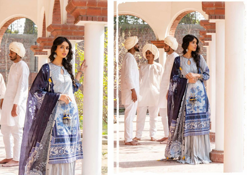 Tabeer Cross Stitch Unstitched Premium Lawn Collection 2021