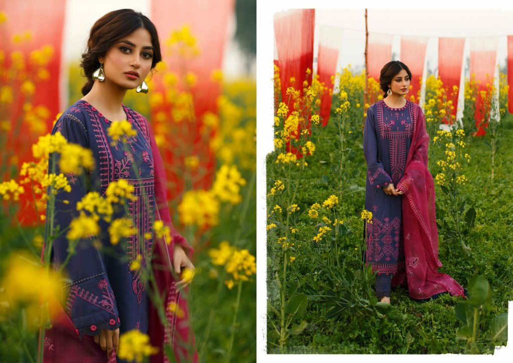 Tabeer Cross Stitch Unstitched Premium Lawn Collection 2021