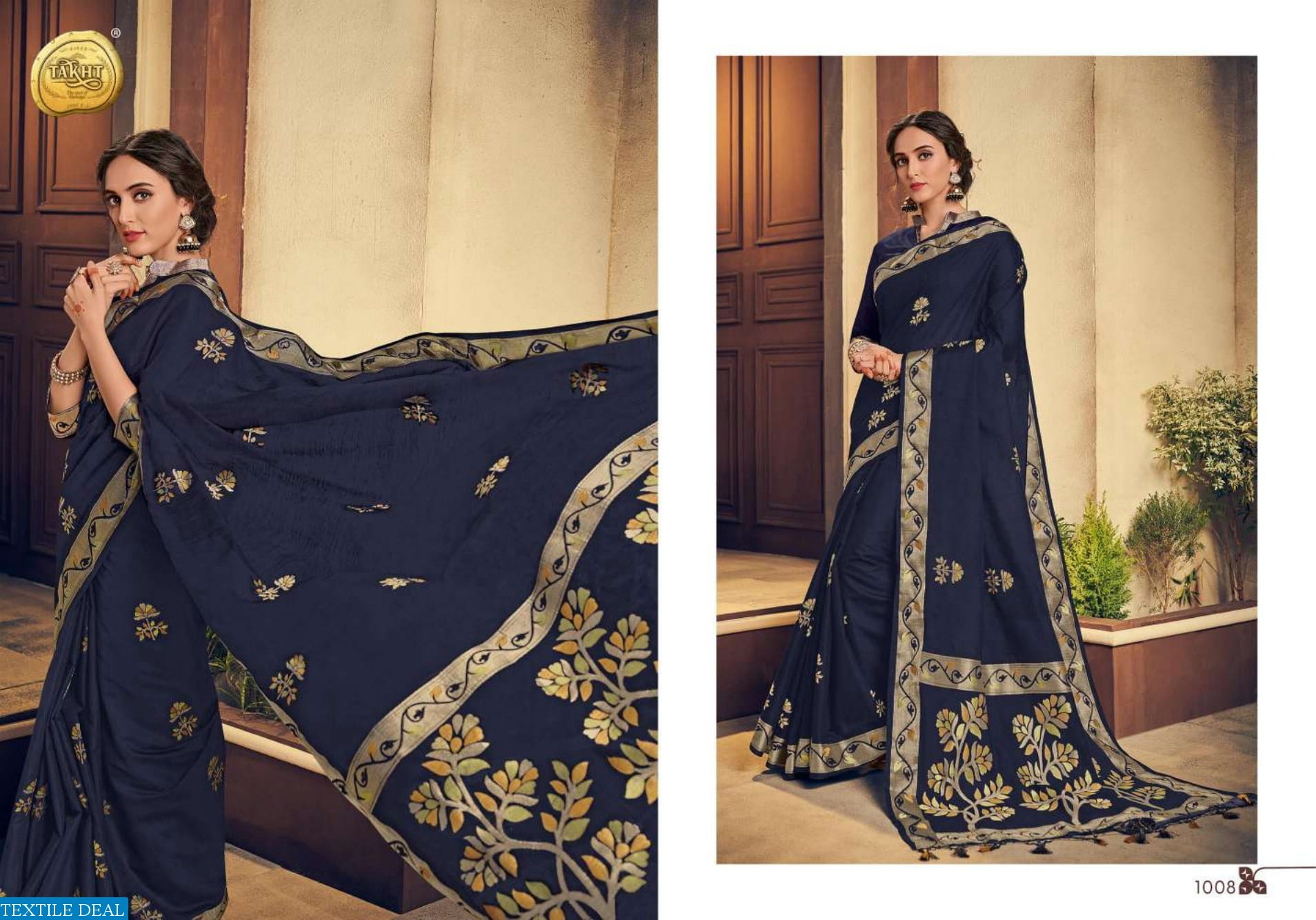 Takht Rani Shubhangi Pure Linen Silk Sarees