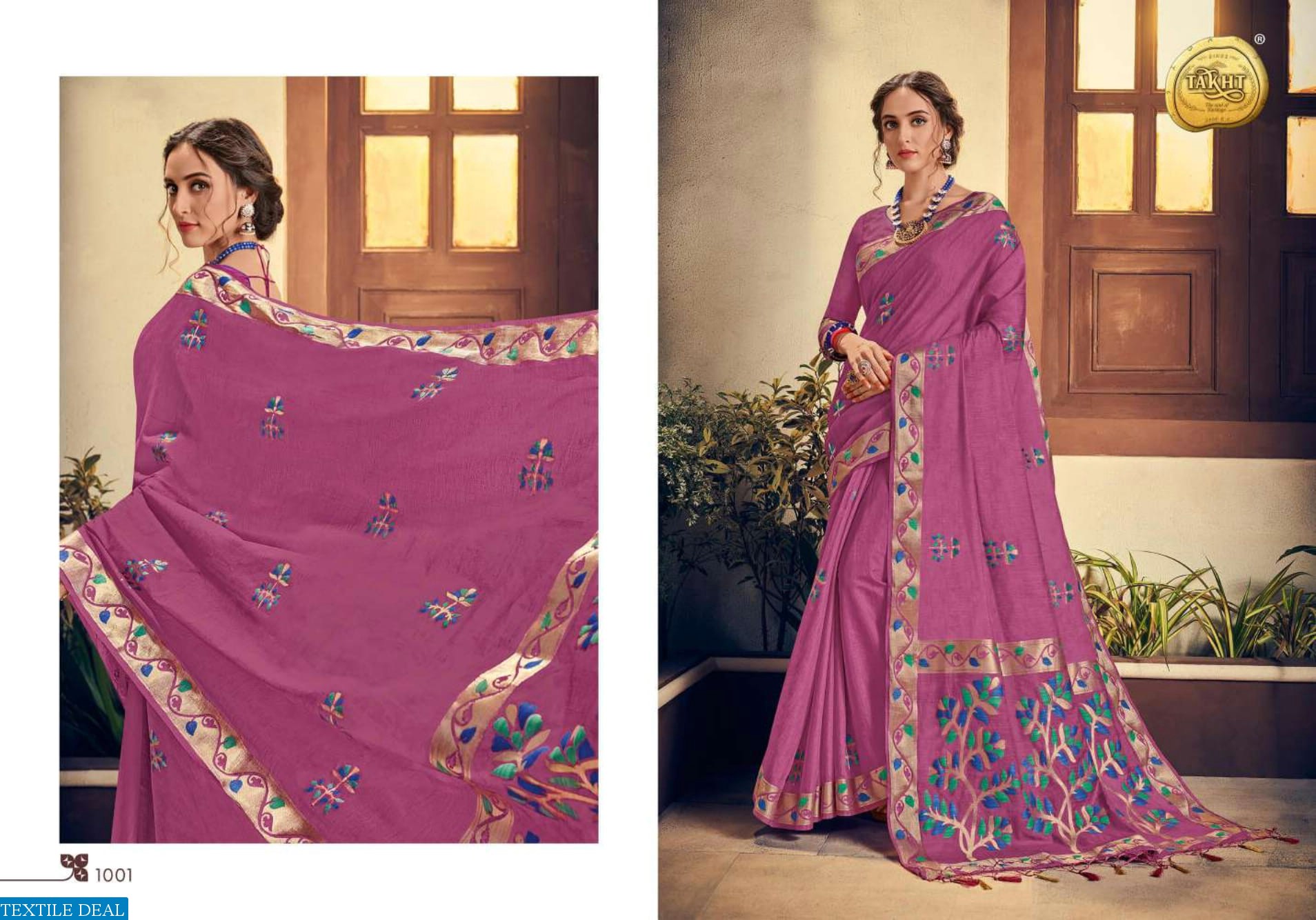 Takht Rani Shubhangi Pure Linen Silk Sarees