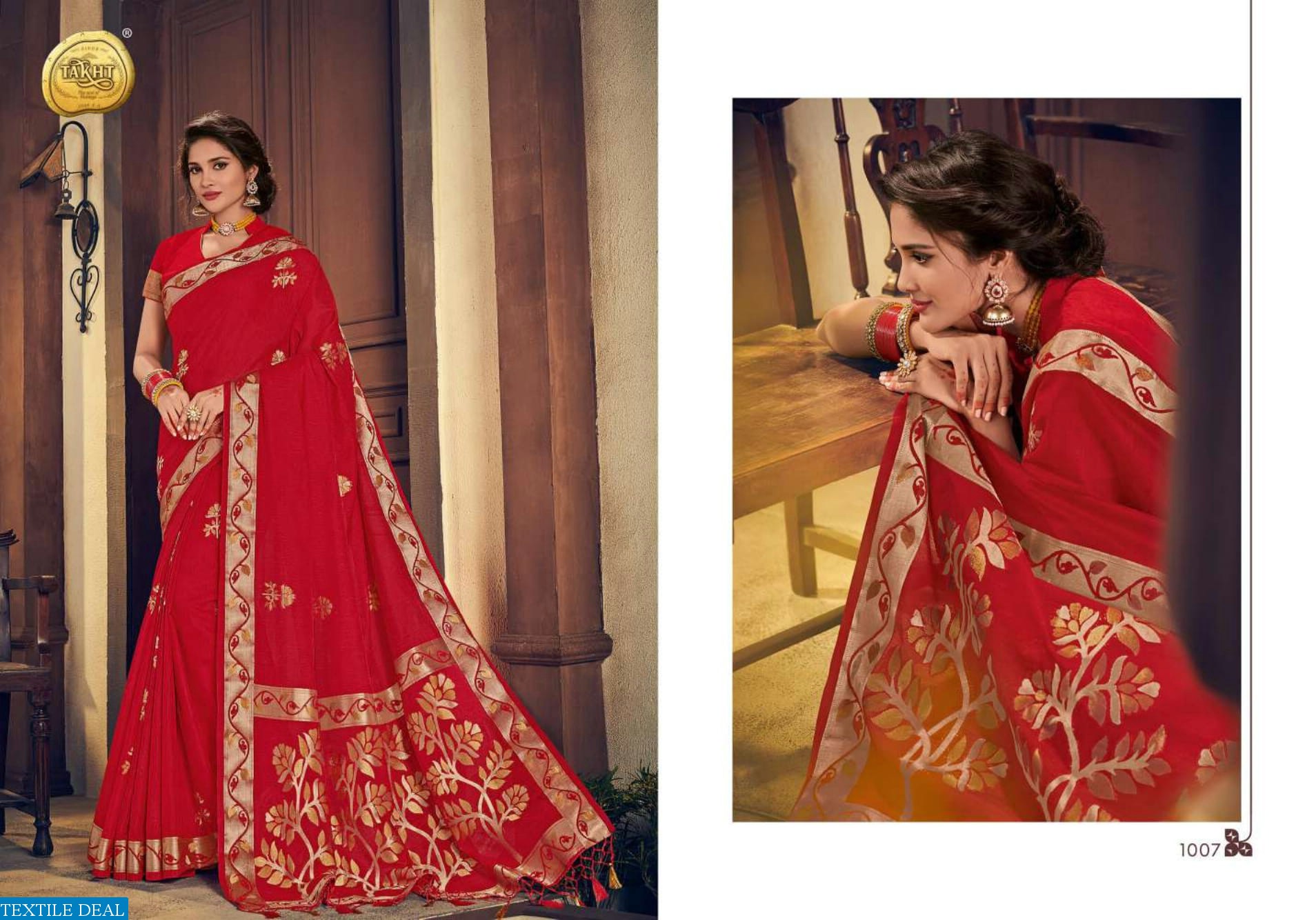 Takht Rani Shubhangi Pure Linen Silk Sarees