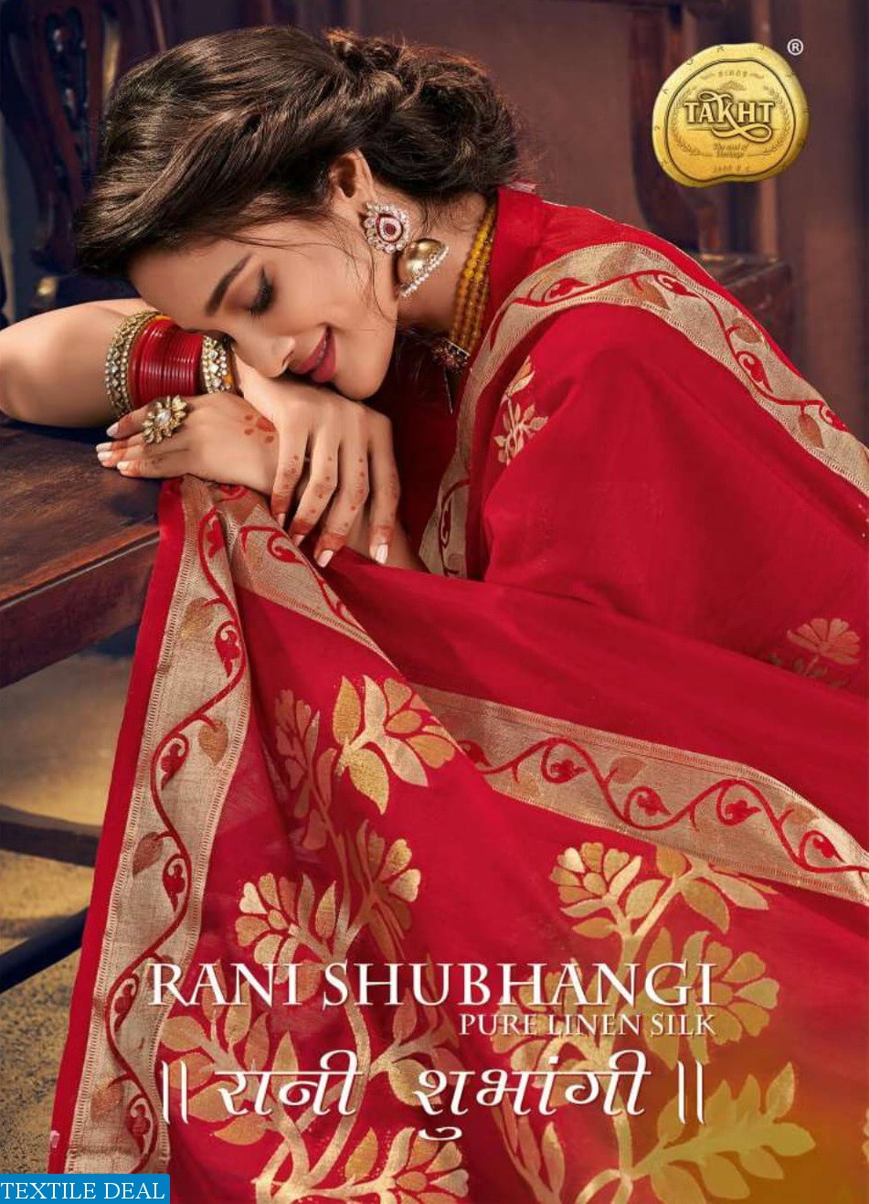 Takht Rani Shubhangi Pure Linen Silk Sarees