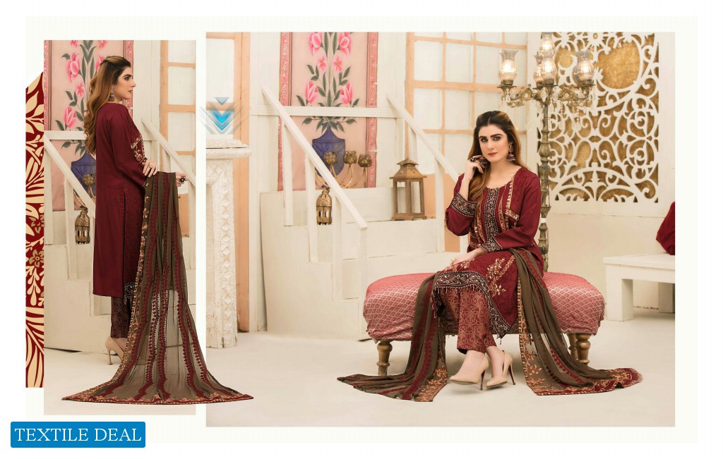 Tawakkal Audre Viscose Aari Embroidery Wholesale Pakistani Salwar Kameez
