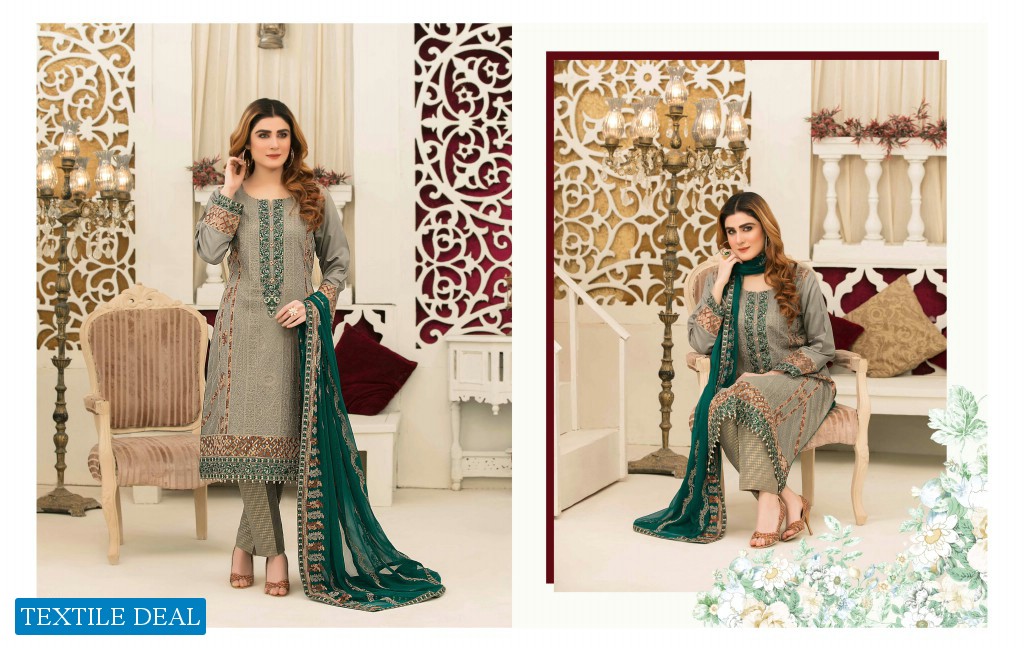 Tawakkal Audre Viscose Aari Embroidery Wholesale Pakistani Salwar Kameez